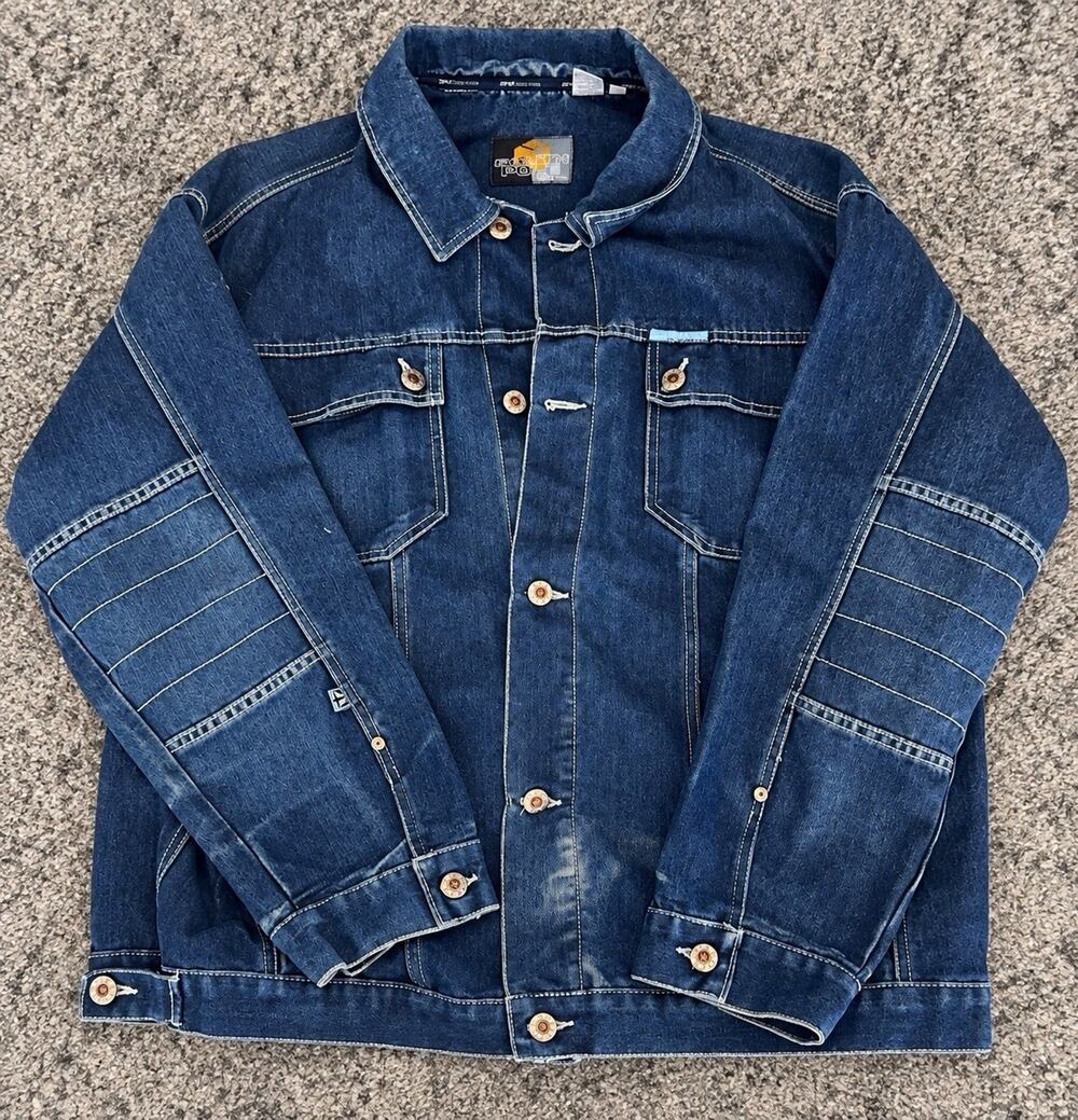 Southpole SPG Function Denim Jacket Mens XLarge 2K Team Button Blue Y2K RARE